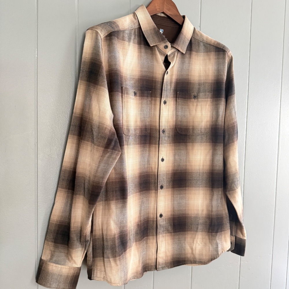 KÜHL The Law Flannel Large  Plaid Gorpcore Flannel Shirt NWOT Cotton Tencel 7373